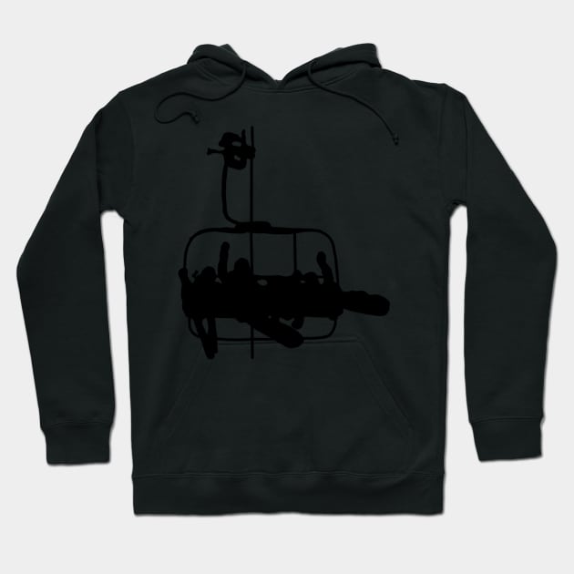 Ski lift silhouette Hoodie by gremoline